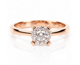 Изумителен Диамантен Годежен Пръстен от  18К Розово Злато Bloom Jewellery